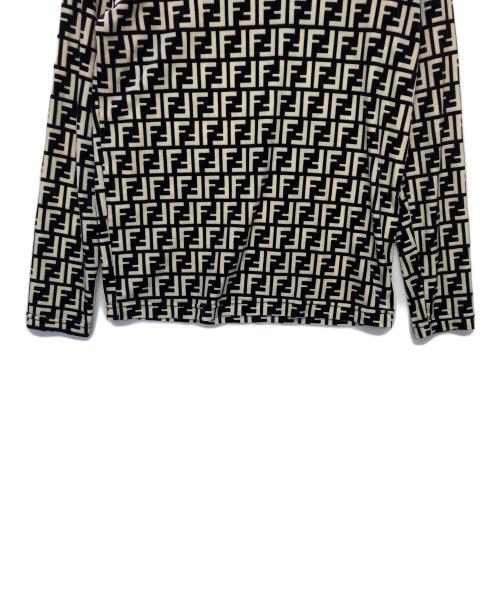FENDI（フェンディ）FENDI (フェンディ) ベロアカットソー ブラック×ホワイト サイズ:38の古着・服飾アイテム
