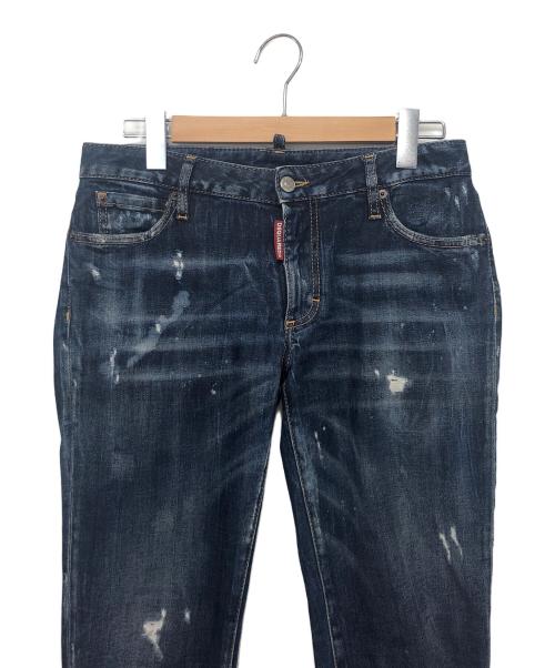 DSQUARED2（ディースクエアード）DSQUARED2 (ディースクエアード) S75LB0071　ダメージ加工ジーンズ ネイビー サイズ:40の古着・服飾アイテム