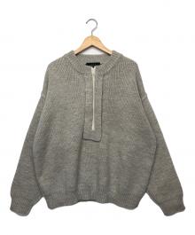 UNUSED（アンユーズド）の古着「ハーッフジップニット」｜ライトグレー