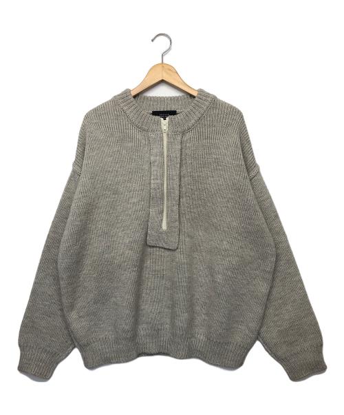 UNUSED（アンユーズド）UNUSED (アンユーズド) ハーッフジップニット ライトグレー サイズ:３の古着・服飾アイテム