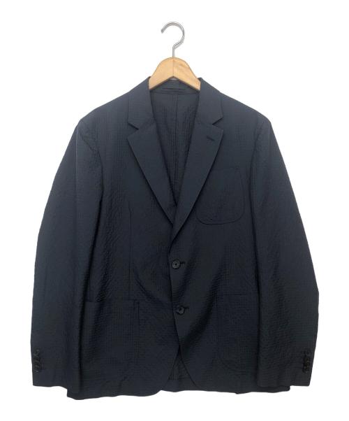 Salvatore Ferragamo（サルヴァトーレ フェラガモ）Salvatore Ferragamo (サルヴァトーレ フェラガモ) 50123　シアサッカージャケット ブラック サイズ:48の古着・服飾アイテム