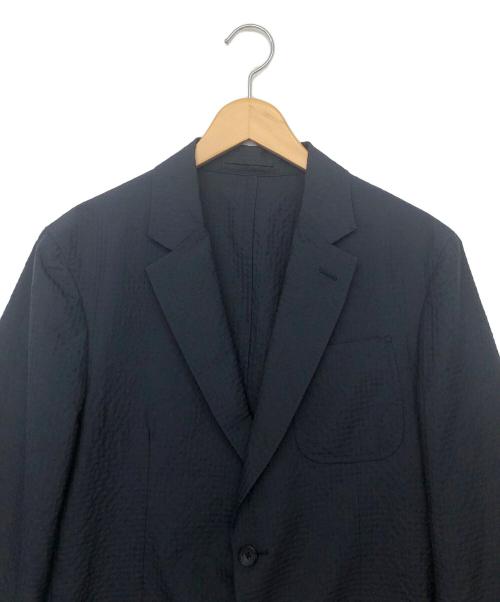 Salvatore Ferragamo（サルヴァトーレ フェラガモ）Salvatore Ferragamo (サルヴァトーレ フェラガモ) 50123　シアサッカージャケット ブラック サイズ:48の古着・服飾アイテム