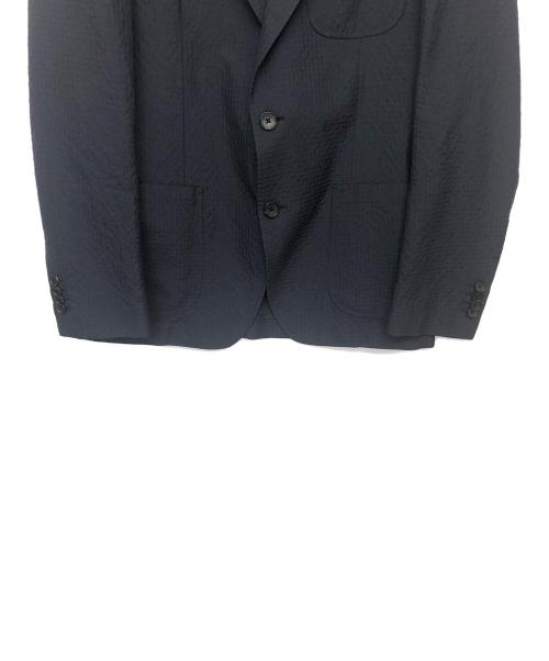 Salvatore Ferragamo（サルヴァトーレ フェラガモ）Salvatore Ferragamo (サルヴァトーレ フェラガモ) 50123　シアサッカージャケット ブラック サイズ:48の古着・服飾アイテム