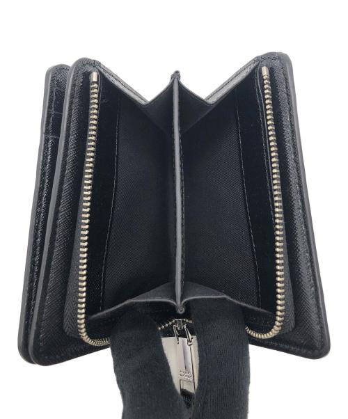 MARC JACOBS（マークジェイコブズ）MARC JACOBS (マークジェイコブス) ザ スター パッチワーク ユーティリティ スナップショット コンパクト ウォレット ミニ ブラック×ホワイトの古着・服飾アイテム