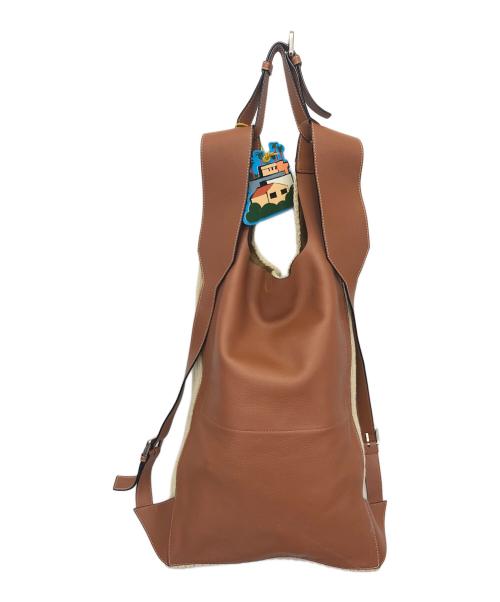 LOEWE（ロエベ）LOEWE (ロエベ) バックパック ベージュ×ブラウンの古着・服飾アイテム
