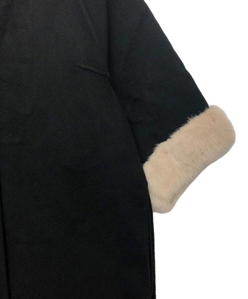 FENDI（フェンディ）FENDI (フェンディ) FF8450 W18　マフラー付き カシミヤ ミンクファー コート ブラック サイズ:38の古着・服飾アイテム