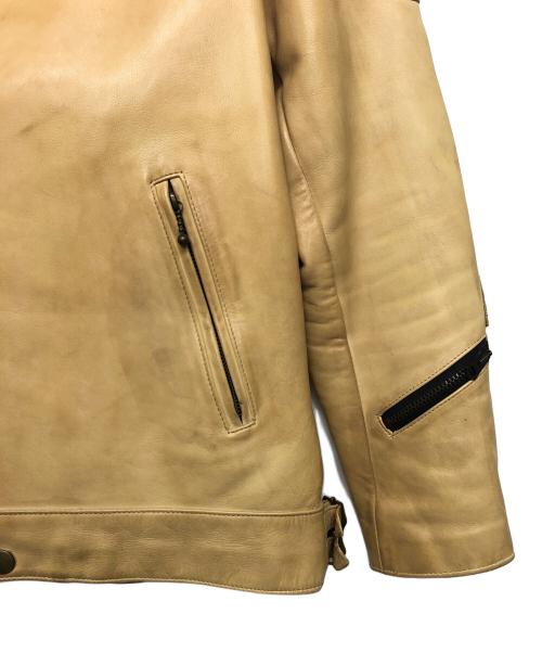 FAT TYO（エフエーティー）FAT TYO (エフエーティー) F/04/FW/JK-07　ダブルライダースジャケット ベージュ サイズ:skinnyの古着・服飾アイテム