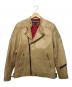 FAT TYO（エフエーティー）の古着「F/04/FW/JK-07　ダブルライダースジャケット」｜ベージュ