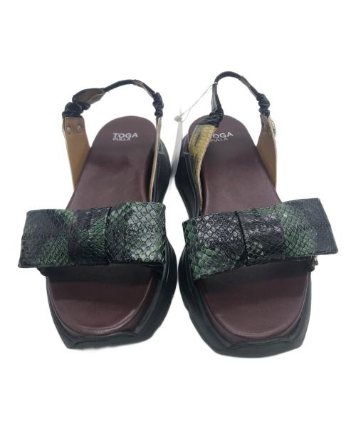 TOGA PULLA（トーガ プルラ）TOGA PULLA (トーガ プルラ) 厚底サンダル ブラウン×ブラック サイズ:38の古着・服飾アイテム