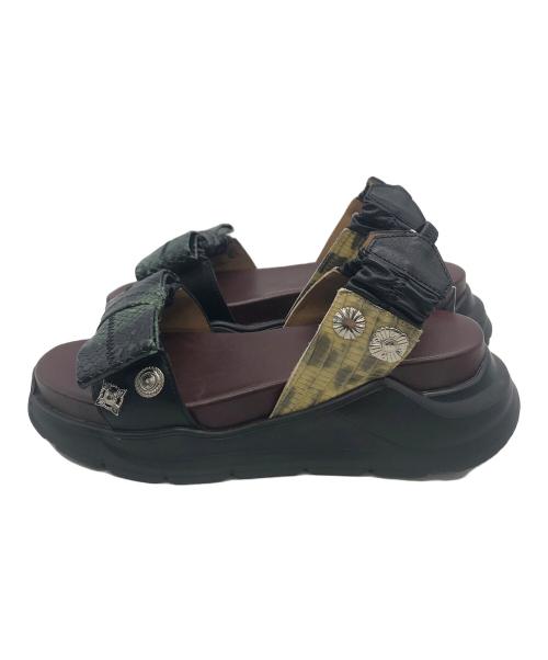 TOGA PULLA（トーガ プルラ）TOGA PULLA (トーガ プルラ) 厚底サンダル ブラウン×ブラック サイズ:38の古着・服飾アイテム