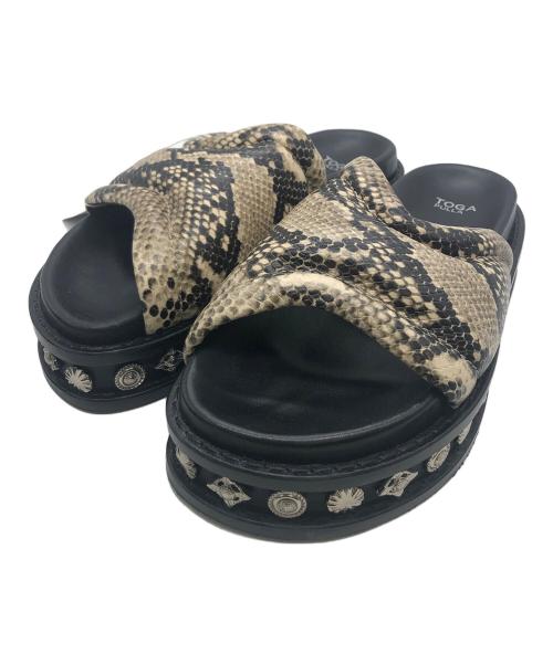 TOGA（トーガ）TOGA (トーガ) 厚底サンダル ブラック×ベージュ サイズ:記載なしの古着・服飾アイテム