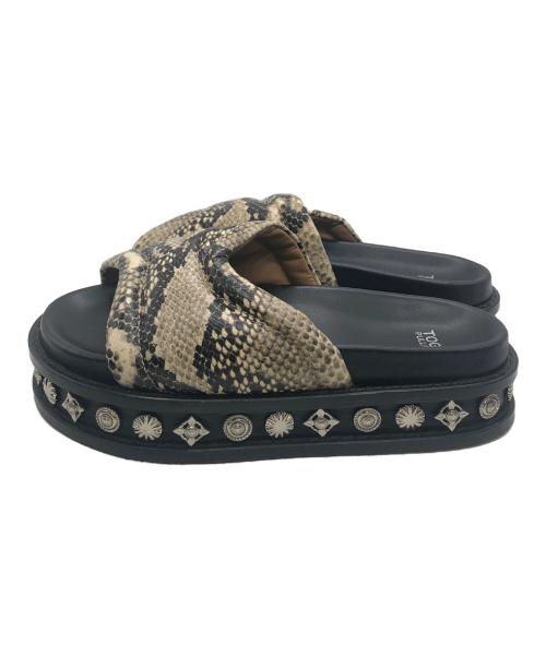 TOGA（トーガ）TOGA (トーガ) 厚底サンダル ブラック×ベージュ サイズ:記載なしの古着・服飾アイテム