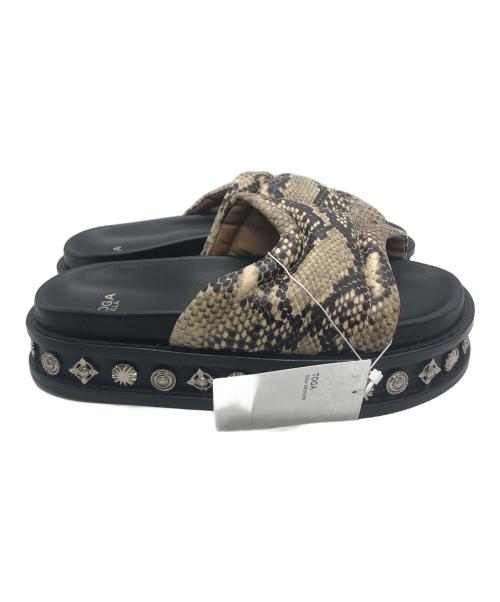 TOGA（トーガ）TOGA (トーガ) 厚底サンダル ブラック×ベージュ サイズ:記載なしの古着・服飾アイテム