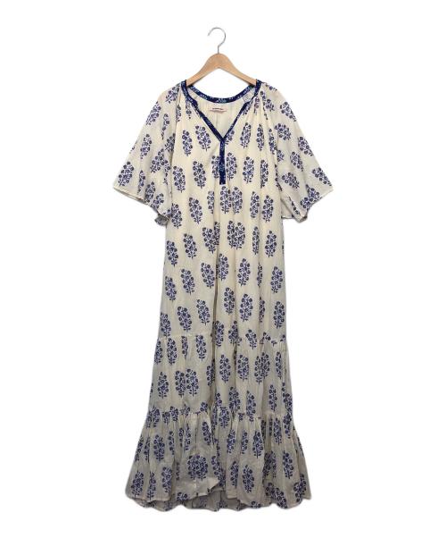 ne quittez pas（ヌキテパ）ne quittez pas (ヌキテパ) エスニックドレス　半袖ワンピース アイボリー サイズ:Mの古着・服飾アイテム