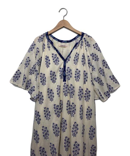 ne quittez pas（ヌキテパ）ne quittez pas (ヌキテパ) エスニックドレス　半袖ワンピース アイボリー サイズ:Mの古着・服飾アイテム