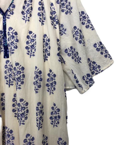 ne quittez pas（ヌキテパ）ne quittez pas (ヌキテパ) エスニックドレス　半袖ワンピース アイボリー サイズ:Mの古着・服飾アイテム