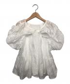 Snidelスナイデル）の古着「半袖ブラウス」｜ホワイト