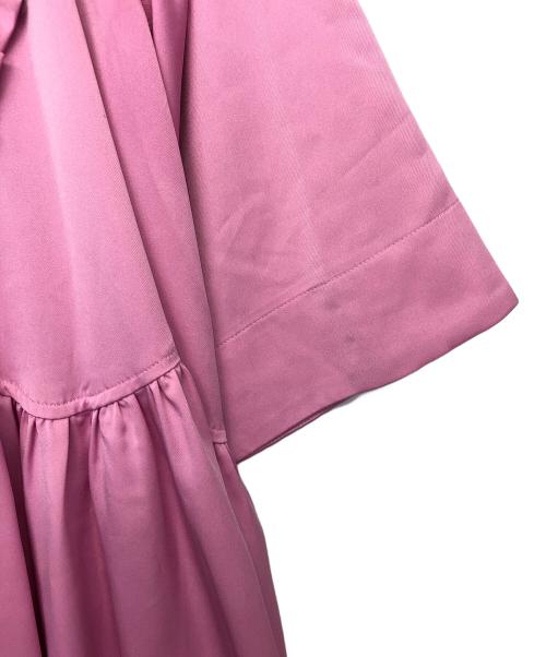 GANNI（ガニー）Ganni (ガニー) ビッグフリルカラー ショートスリーブワンピース ピンク サイズ:XXS/XSの古着・服飾アイテム