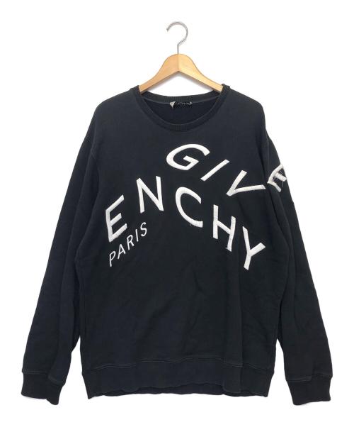 GIVENCHY（ジバンシィ）GIVENCHY (ジバンシィ) ロゴエンブロイダリースウェット ブラック サイズ:Lの古着・服飾アイテム