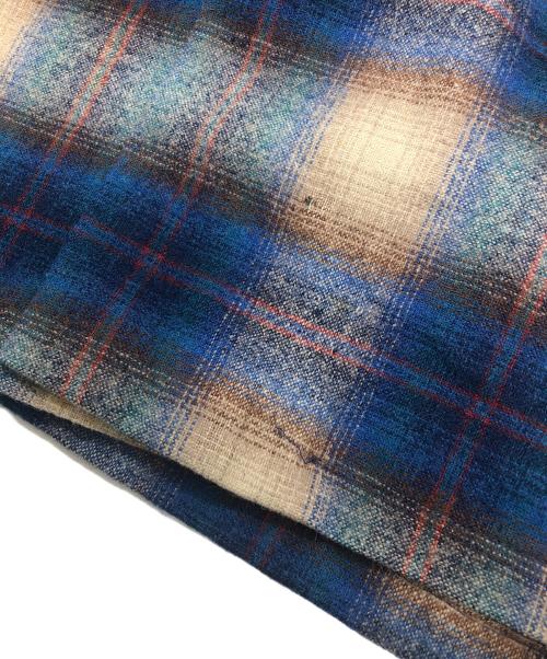 PENDLETON（ペンドルトン）PENDLETON (ペンドルトン) 70sウールシャツ ブルー×ベージュ サイズ:Lの古着・服飾アイテム