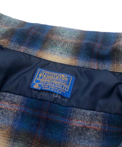 PENDLETON（ペンドルトン）PENDLETON (ペンドルトン) 70sウールシャツ ブルー×ベージュ サイズ:Lの古着・服飾アイテム