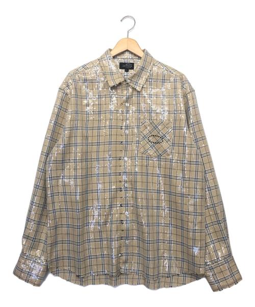 AFB（エーエフビー）AFB (エーエフビー) spangle shirts ベージュ サイズ:L　の古着・服飾アイテム