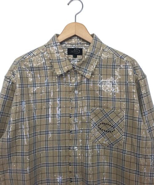AFB（エーエフビー）AFB (エーエフビー) spangle shirts ベージュ サイズ:L　の古着・服飾アイテム