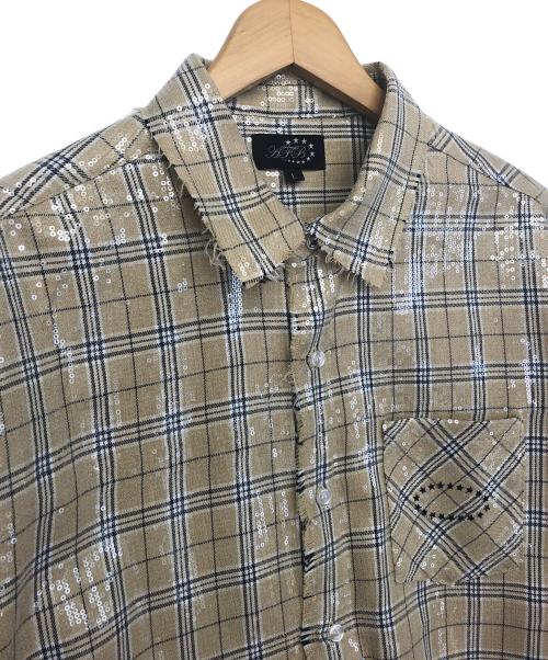AFB（エーエフビー）AFB (エーエフビー) spangle shirts ベージュ サイズ:L　の古着・服飾アイテム