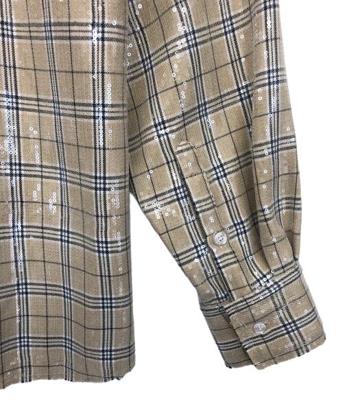 AFB（エーエフビー）AFB (エーエフビー) spangle shirts ベージュ サイズ:L　の古着・服飾アイテム