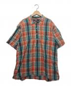 POLO RALPH LAURENポロ・ラルフローレン）の古着「CLARENCE P/O　半袖チャックシャツ」｜オレンジ