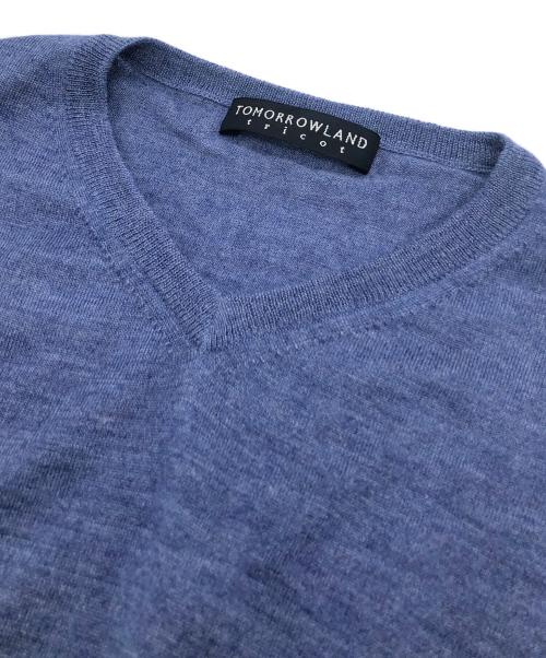 TOMORROW LAND tricot（トゥモローランド トリコ）TOMORROW LAND tricot (トゥモローランド トリコ) Vネックニット ブルー サイズ:Sの古着・服飾アイテム