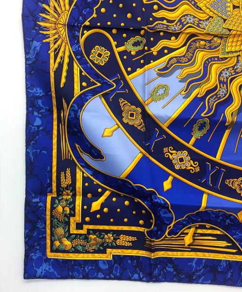 HERMES（エルメス）HERMES (エルメス) カレ90 「carpe diem」今日1日を楽しむ ブルーの古着・服飾アイテム