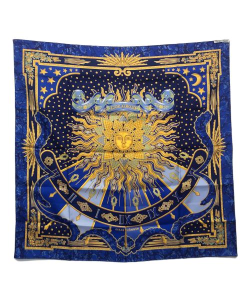 HERMES（エルメス）HERMES (エルメス) カレ90 「carpe diem」今日1日を楽しむ ブルーの古着・服飾アイテム