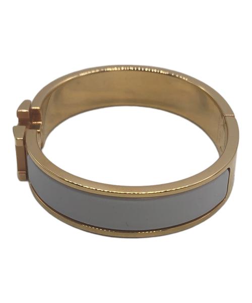 HERMES（エルメス）HERMES (エルメス) クリッククラックPM　バングル ホワイトの古着・服飾アイテム