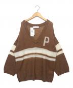 THE PAUSEザポーズ）の古着「ラインモヘヤニットプルオーバー」｜ブラウン