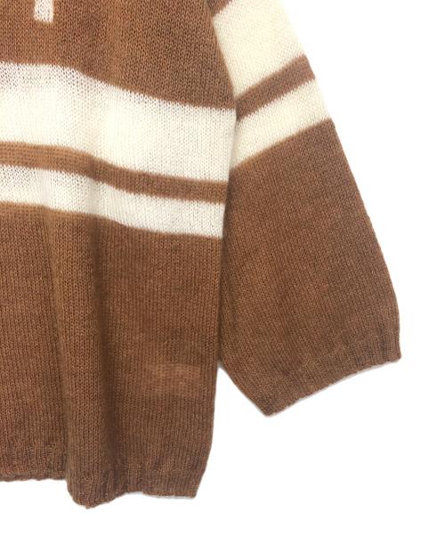 THE PAUSE（ザポーズ）THE PAUSE (ザポーズ) ラインモヘヤニットプルオーバー ブラウン サイズ:F 未使用品の古着・服飾アイテム