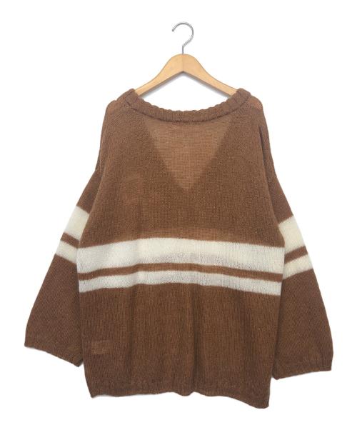 THE PAUSE（ザポーズ）THE PAUSE (ザポーズ) ラインモヘヤニットプルオーバー ブラウン サイズ:F 未使用品の古着・服飾アイテム