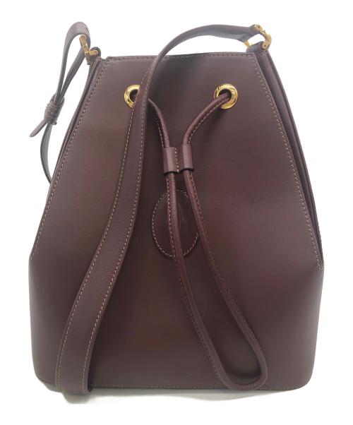 Cartier（カルティエ）Cartier (カルティエ) バスケ型ショルダーバッグ ボルドーの古着・服飾アイテム