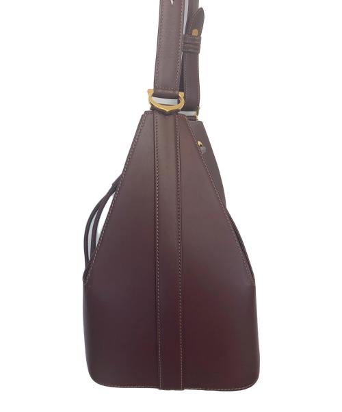 Cartier（カルティエ）Cartier (カルティエ) バスケ型ショルダーバッグ ボルドーの古着・服飾アイテム