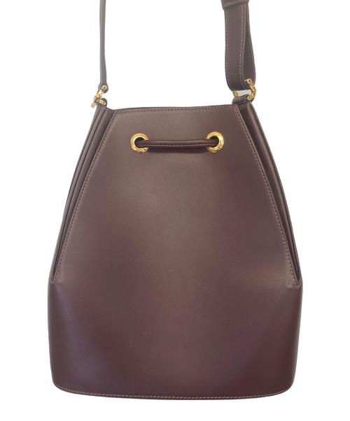 Cartier（カルティエ）Cartier (カルティエ) バスケ型ショルダーバッグ ボルドーの古着・服飾アイテム