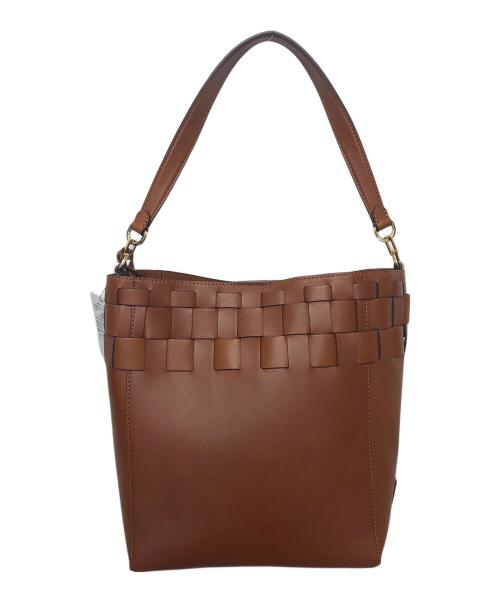 LAUREN RALPH LAUREN（ローレンラルフローレン）LAUREN RALPH LAUREN (ローレンラルフローレン) 編みトートバッグ ブラウンの古着・服飾アイテム