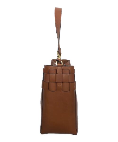 LAUREN RALPH LAUREN（ローレンラルフローレン）LAUREN RALPH LAUREN (ローレンラルフローレン) 編みトートバッグ ブラウンの古着・服飾アイテム