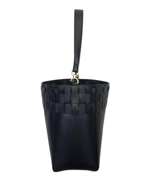 LAUREN RALPH LAUREN（ローレンラルフローレン）LAUREN RALPH LAUREN (ローレンラルフローレン) 編みトートバッグ ブラックの古着・服飾アイテム