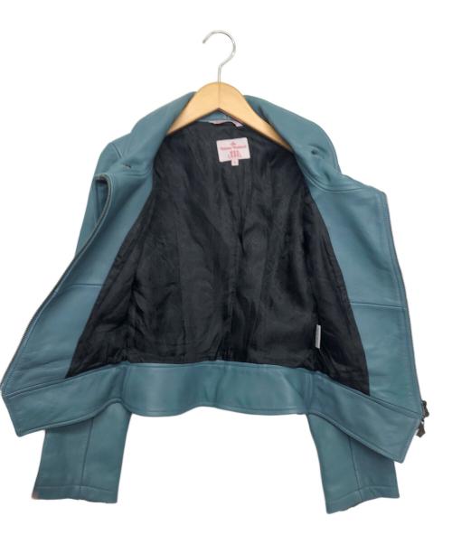 Vivienne Westwood RED LABEL（ヴィヴィアンウエストウッドレッドレーベル）Vivienne Westwood RED LABEL (ヴィヴィアンウエストウッドレッドレーベル) ラムレザージャケット ブルー サイズ:1の古着・服飾アイテム