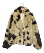 Sea Room lynnシールームリン）の古着「エコファーショートコート」｜ベージュ×ブラウン