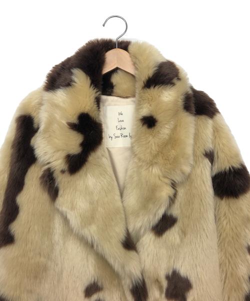 Sea Room lynn（シールームリン）Sea Room lynn (シールームリン) エコファーショートコート ベージュ×ブラウン サイズ:FREEの古着・服飾アイテム