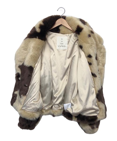 Sea Room lynn（シールームリン）Sea Room lynn (シールームリン) エコファーショートコート ベージュ×ブラウン サイズ:FREEの古着・服飾アイテム