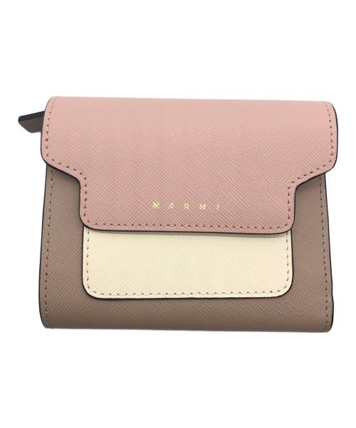 MARNI（マルニ）MARNI (マルニ) 3つ折り財布 ピンクの古着・服飾アイテム
