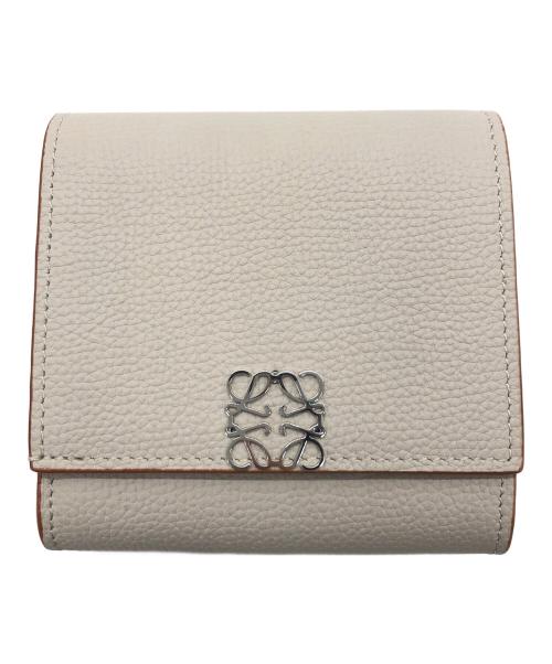 LOEWE（ロエベ）LOEWE (ロエベ) アナグラム コンパクト フラップウォレット ベージュの古着・服飾アイテム