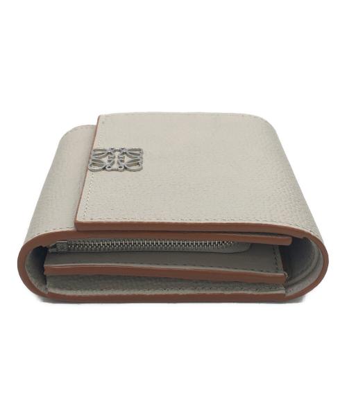 LOEWE（ロエベ）LOEWE (ロエベ) アナグラム コンパクト フラップウォレット ベージュの古着・服飾アイテム